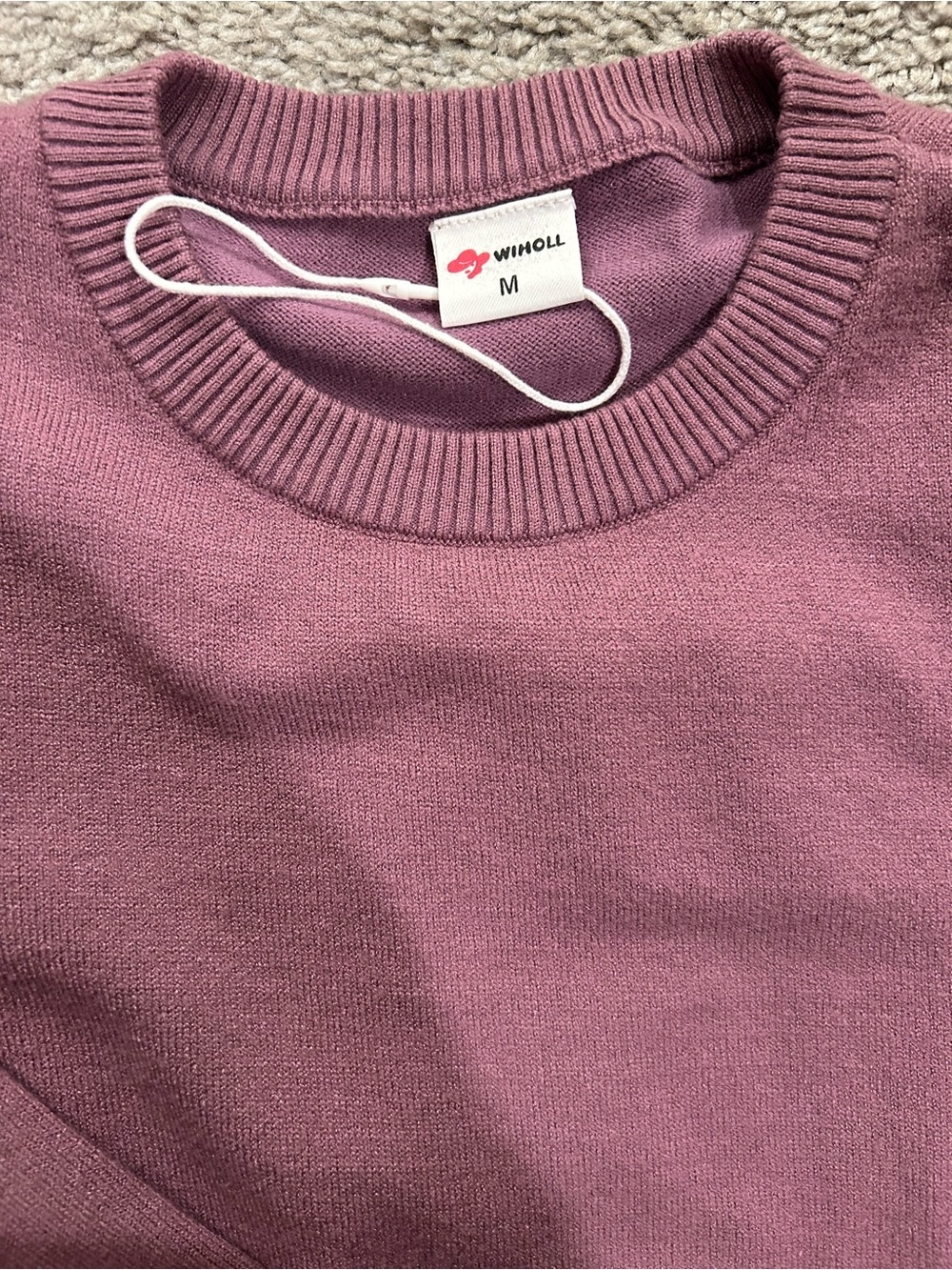Classic Women's Crewneck Sweater in Dusty Rose - Picture 2 of 2